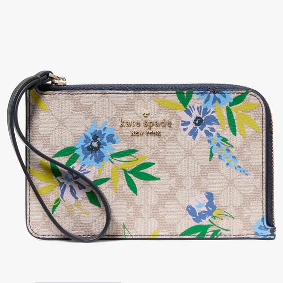 kate spade Handbags - Kate Spade Lucy Spade Flower Floral L-zip Wristlet